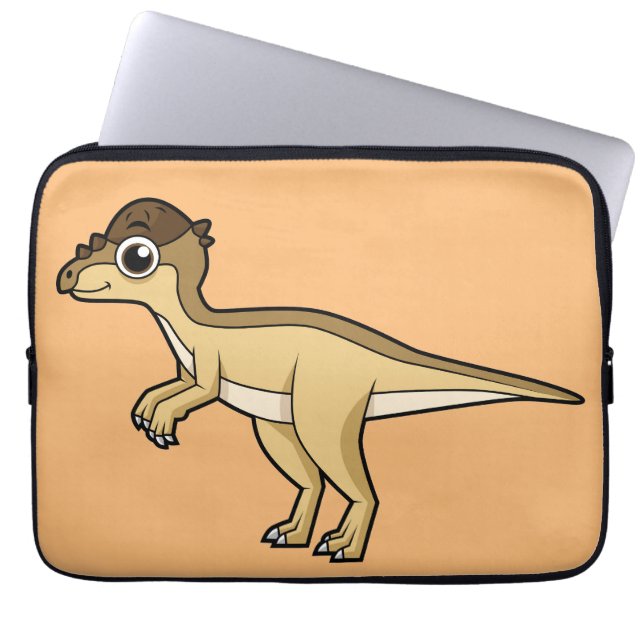 Cute Illustration Of A Pachycephalosaurus Dinosaur Laptop Sleeve (Front)