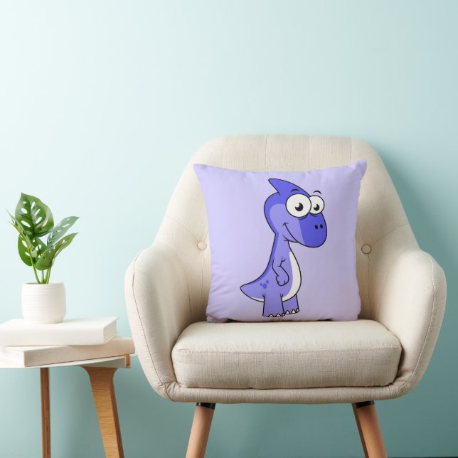 Cute Illustration Of A Parasaurolophus Dinosaur. 2 Cushion (Chair)