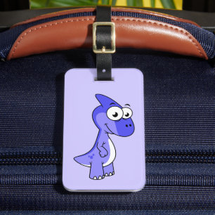 Cute Illustration Of A Parasaurolophus Dinosaur. 2 Luggage Tag