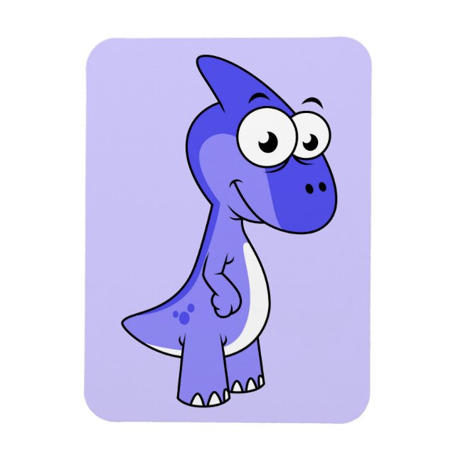 Cute Illustration Of A Parasaurolophus Dinosaur. 2 Magnet (Vertical)