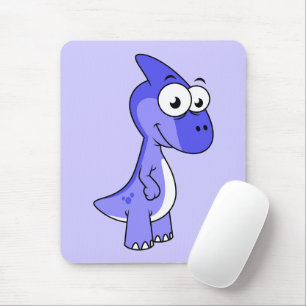 Cute Illustration Of A Parasaurolophus Dinosaur. 2 Mouse Mat