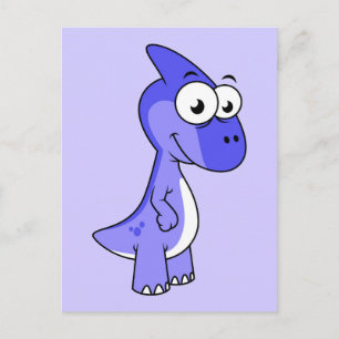 Cute Illustration Of A Parasaurolophus Dinosaur. 2 Postcard