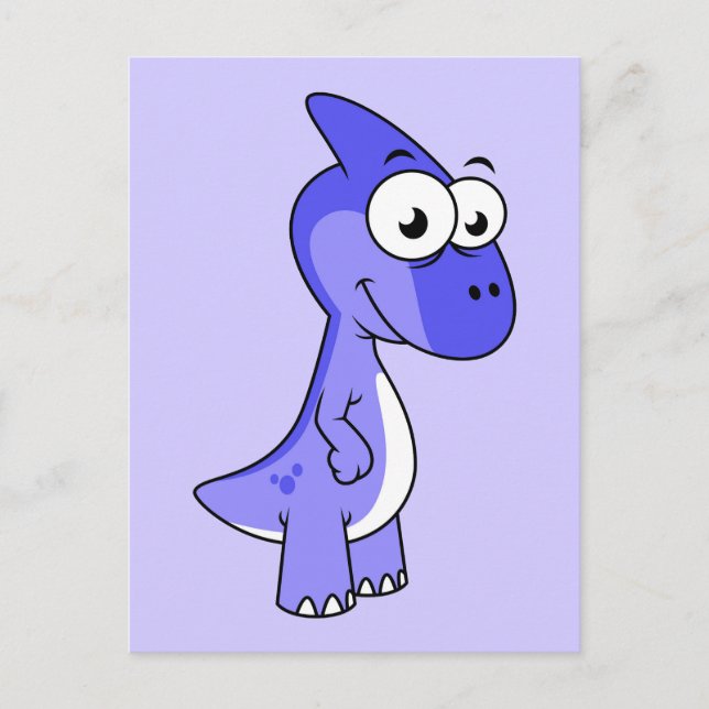 Cute Illustration Of A Parasaurolophus Dinosaur. 2 Postcard (Front)
