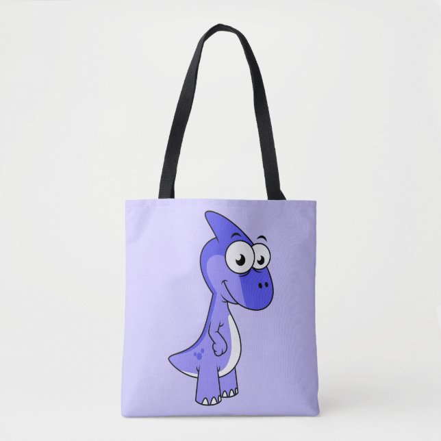 Cute Illustration Of A Parasaurolophus Dinosaur. 2 Tote Bag (Front)