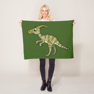 Cute Illustration Of A Parasaurolophus Dinosaur. 3 Fleece Blanket