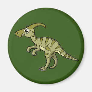 Cute Illustration Of A Parasaurolophus Dinosaur. 3 Magnet