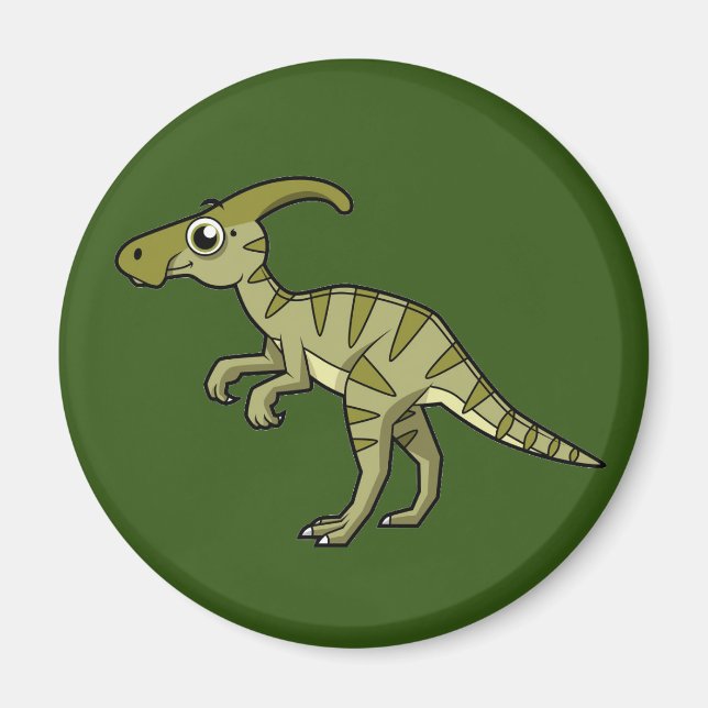 Cute Illustration Of A Parasaurolophus Dinosaur. 3 Magnet (Front)
