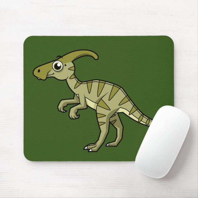 Cute Illustration Of A Parasaurolophus Dinosaur. 3 Mouse Mat (With Mouse)