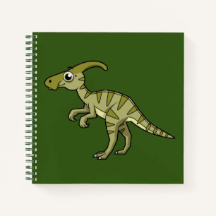 Cute Illustration Of A Parasaurolophus Dinosaur. 3 Notebook