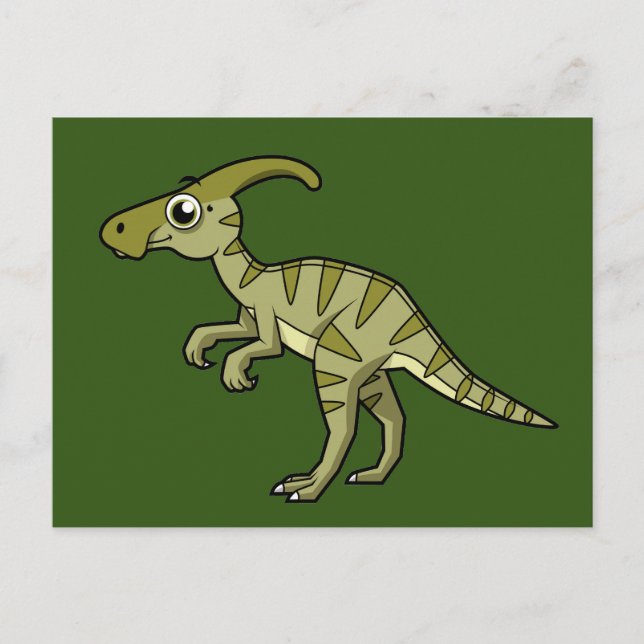 Cute Illustration Of A Parasaurolophus Dinosaur. 3 Postcard (Front)