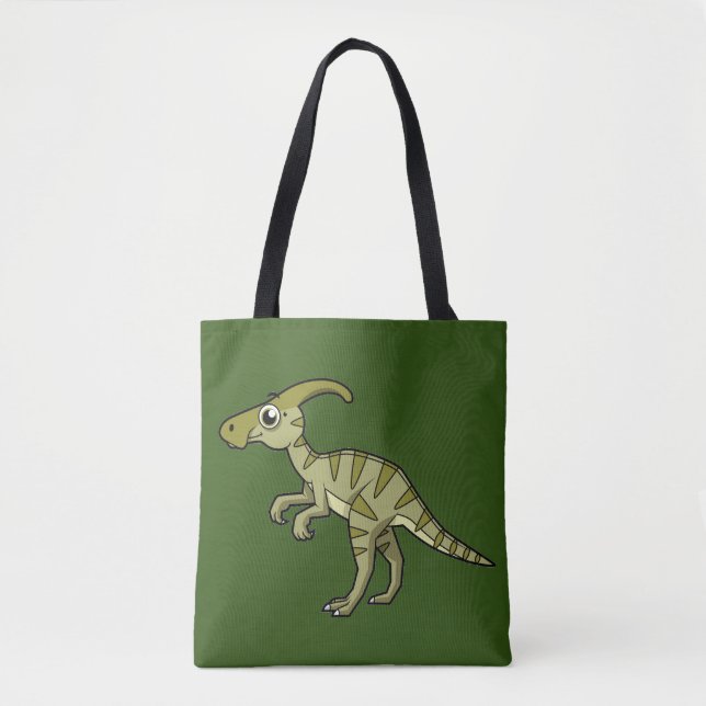 Cute Illustration Of A Parasaurolophus Dinosaur. 3 Tote Bag (Front)