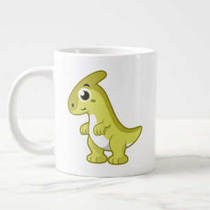 Cute Illustration Of A Parasaurolophus Dinosaur. Large Coffee Mug