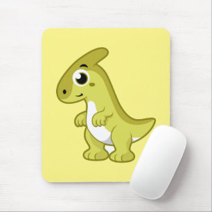 Cute Illustration Of A Parasaurolophus Dinosaur. Mouse Mat