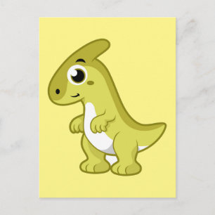 Cute Illustration Of A Parasaurolophus Dinosaur. Postcard