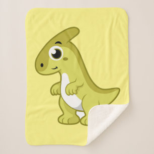 Cute Illustration Of A Parasaurolophus Dinosaur. Sherpa Blanket