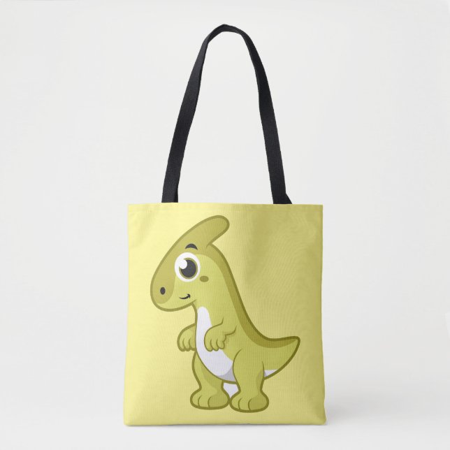 Cute Illustration Of A Parasaurolophus Dinosaur. Tote Bag (Front)