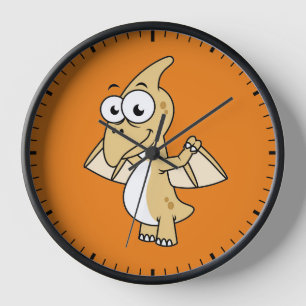Cute Illustration Of A Pterodactyl. 2 Clock