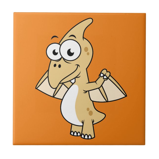 Cute Illustration Of A Pterodactyl. 2 Tile (Front)