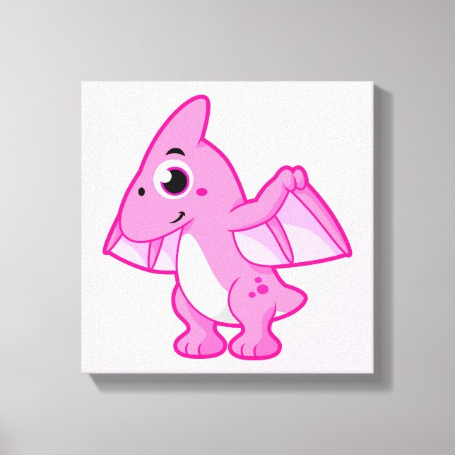 Cute Illustration Of A Pterodactyl. Canvas Print (Front)