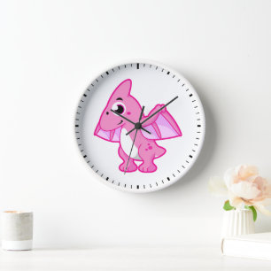 Cute Illustration Of A Pterodactyl. Clock