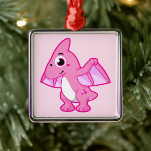 Cute Illustration Of A Pterodactyl. Metal Tree Decoration