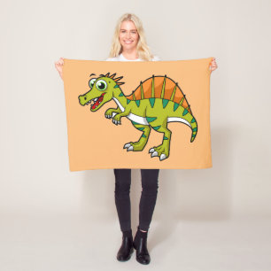 Cute Illustration Of A Smiling Spinosaurus. Fleece Blanket