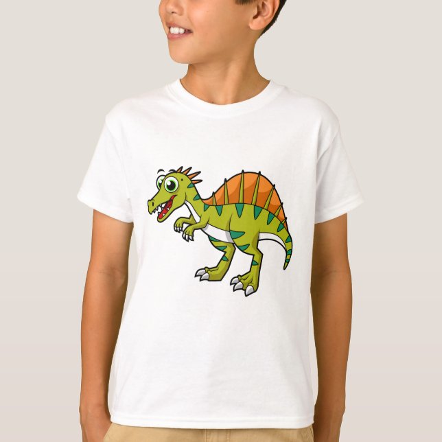 Cute Illustration Of A Smiling Spinosaurus. T-Shirt (Front)