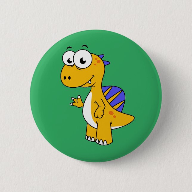 Cute Illustration Of A Spinosaurus. 2 6 Cm Round Badge (Front)