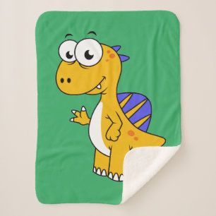 Cute Illustration Of A Spinosaurus. 2 Sherpa Blanket