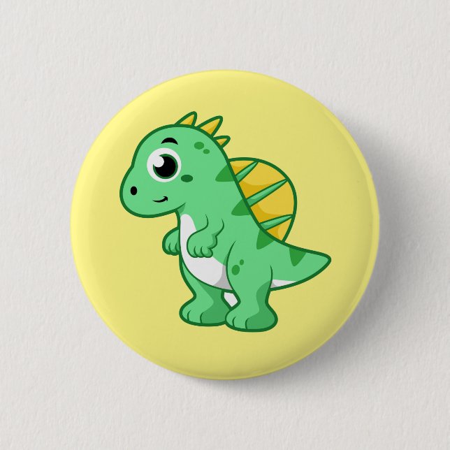 Cute Illustration Of A Spinosaurus. 6 Cm Round Badge (Front)