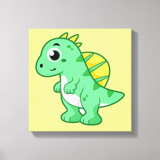 Cute Illustration Of A Spinosaurus. Canvas Print (Front)