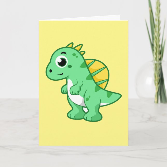 Cute Illustration Of A Spinosaurus. Card (Front)