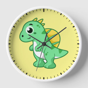 Cute Illustration Of A Spinosaurus. Clock