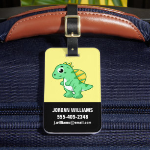 Cute Illustration Of A Spinosaurus. Luggage Tag
