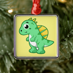 Cute Illustration Of A Spinosaurus. Metal Tree Decoration