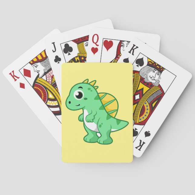 Cute Illustration Of A Spinosaurus. Playing Cards (Back)