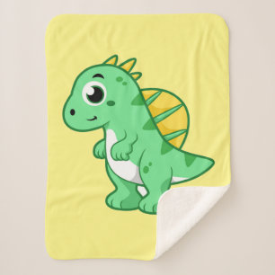 Cute Illustration Of A Spinosaurus. Sherpa Blanket