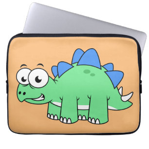 Cute Illustration Of A Stegosaurus. 2 Laptop Sleeve