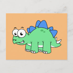 Cute Illustration Of A Stegosaurus. 2 Postcard