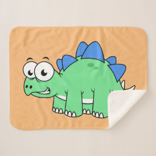 Cute Illustration Of A Stegosaurus. 2 Sherpa Blanket