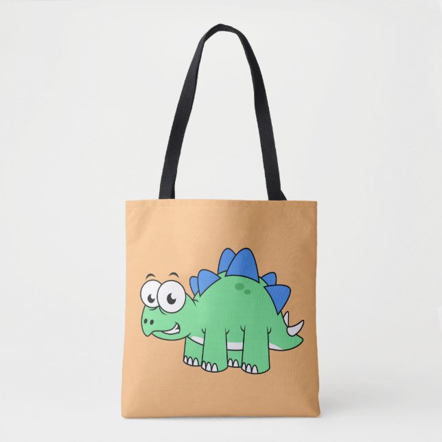 Cute Illustration Of A Stegosaurus. 2 Tote Bag (Front)