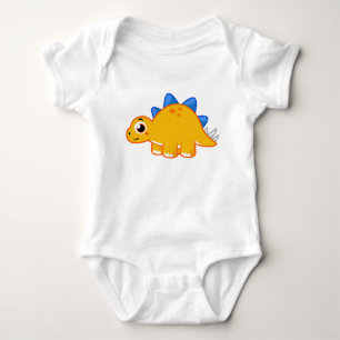Cute Illustration Of A Stegosaurus. Baby Bodysuit