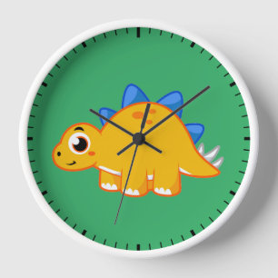 Cute Illustration Of A Stegosaurus. Clock