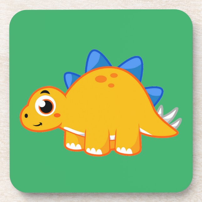 Cute Illustration Of A Stegosaurus. Coaster (Front)