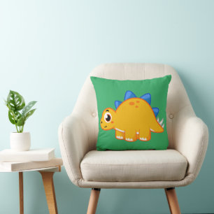 Cute Illustration Of A Stegosaurus. Cushion