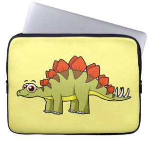 Cute Illustration Of A Stegosaurus Dinosaur. Laptop Sleeve