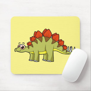 Cute Illustration Of A Stegosaurus Dinosaur. Mouse Mat