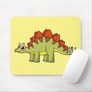 Cute Illustration Of A Stegosaurus Dinosaur. Mouse Mat