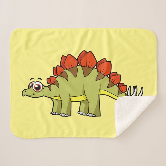Cute Illustration Of A Stegosaurus Dinosaur. Sherpa Blanket (Front (Horizontal))