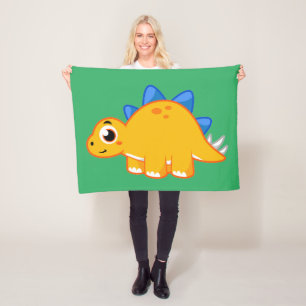Cute Illustration Of A Stegosaurus. Fleece Blanket